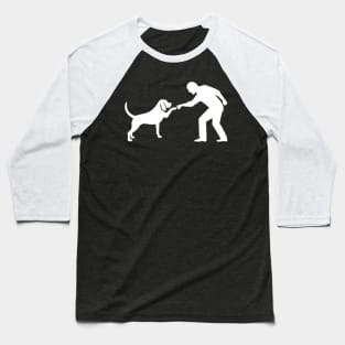 Fist bump between man and dog Baseball T-Shirt